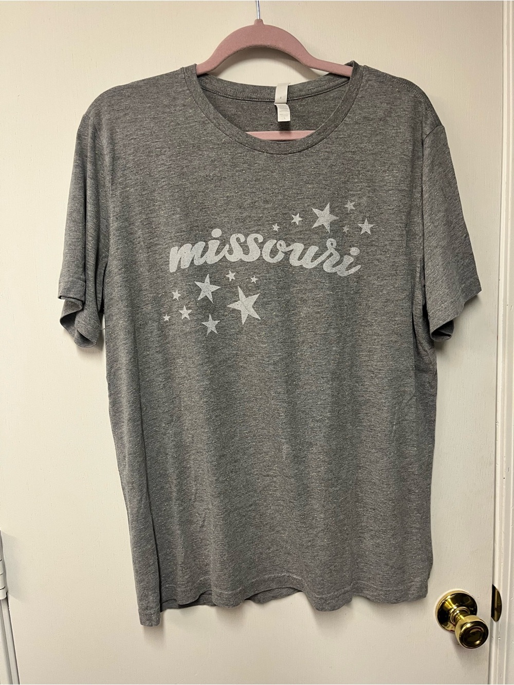 Missouri Graphic Tee Gray Speckled Bella Canvas Short Sleeve T-Shirt Large